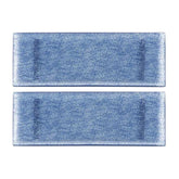 Glass Dinnerware 13.75" x 5" x h:0.5" Rectangular Blue Glass Platter (Set of 2)